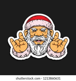 santa claus metal vector illustration