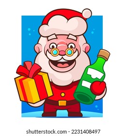 Santa Claus Minimal Color Flat Line Stroke Icon Pictogram Symbol Illustration