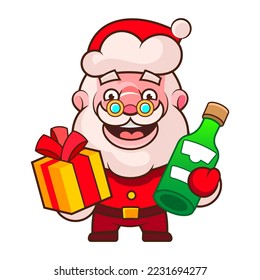 Santa Claus Minimal Color Flat Line Stroke Icon Pictogram Symbol Illustration