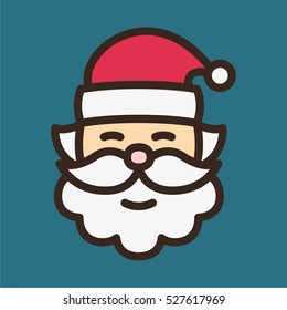 Santa Claus Minimal Color Flat Line Stroke Icon Pictogram Symbol Illustration
