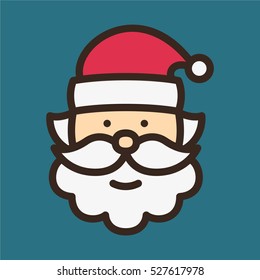 Santa Claus Minimal Color Flat Line Stroke Icon Pictogram Symbol Illustration
