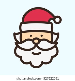 Santa Claus Minimal Color Flat Line Stroke Icon Pictogram Symbol Illustration