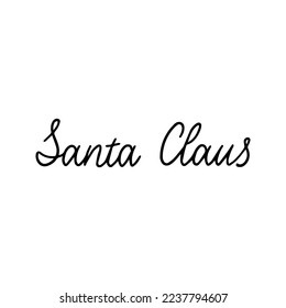 Cartas de Santa Claus Monoline. Ilustración vectorial de la línea caligráfica aislada sobre texto blanco.