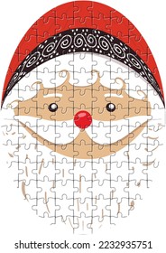 Weihnachtsmann im Mosaikstil, Vektorbild