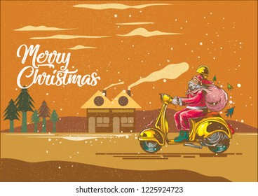 santa claus and motorcycle