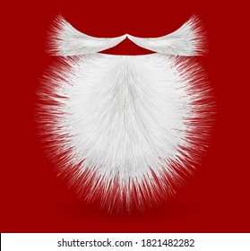 Santa Claus moustache and beard on red  background, vector illustration