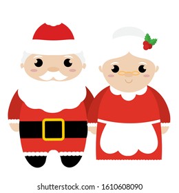 Santa Claus and mrs Claus. Christmas characters - Vector illustration design