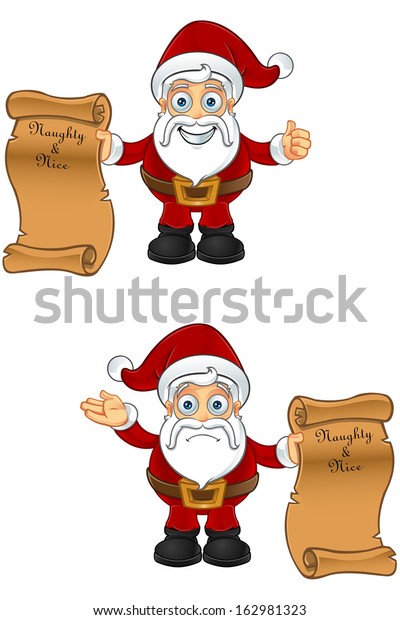 Santa Claus Naughty Nice List Stock Vector Royalty Free 162981323 Shutterstock 