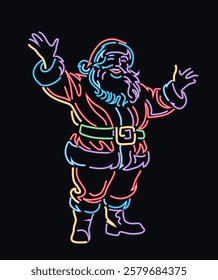 Santa Claus neon sign vector illustration