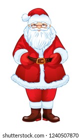 Santa Claus New Year character on a white background. Vector illustration in cartoon style. Saint Nicholas.