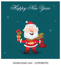 santa claus, new year, christmas, cartoon, simple