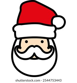 Santa Claus, New Year, Merry Christmas. Vector Icon