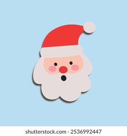 Santa Claus. New Year's grandfather. Santa Claus face icon. Isolated background.