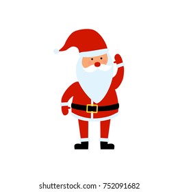 Santa Claus No Lines White Background Retro Vector Illustration Merry Christmas and Happy New Year