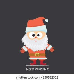 Santa claus on black background. Vector illustration for christmas card.