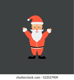 santa claus on black background, illustration  isolated vector sign symbol