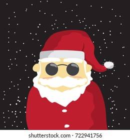 santa claus on black merry cristmas 