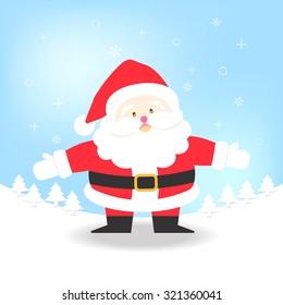 Santa Claus on blue background vector illustration for Christmas celebration