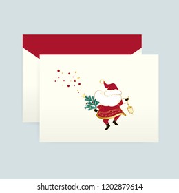 Santa Claus on a Christmas card vector