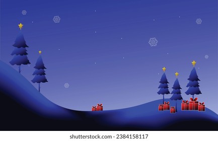 santa claus on a christmas tree give gifts in near of the tree