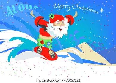 Santa Claus on Christmas Vacation to  surf