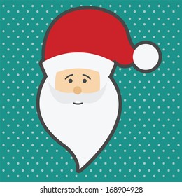 Santa Claus on dotted background, vector illustration
