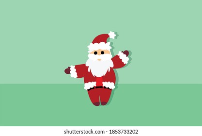 Santa Claus on emerald background.