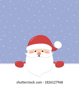 Santa Claus on empty background. Christmas ornament. Vector