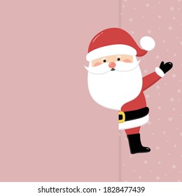 Santa Claus on empty background with snowflakes. Christmas decoration. Vector