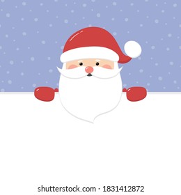 Santa Claus on empty background. Christmas ornament. Vector