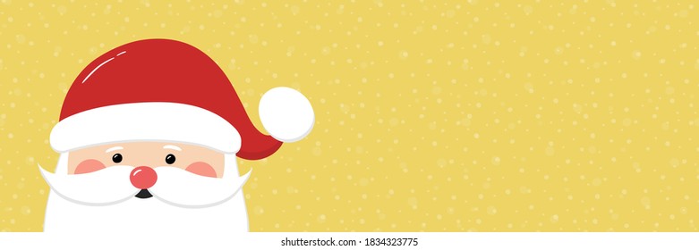 Santa Claus on empty background with snowflakes. Christmas banner. Vector