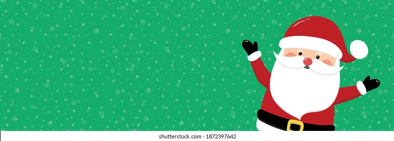 Santa Claus on empty background. Christmas banner. Vector