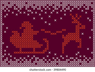 Santa Claus on his sledge with reindeer