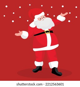 Santa Claus on red background