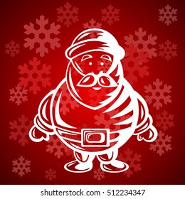 Santa Claus on red background