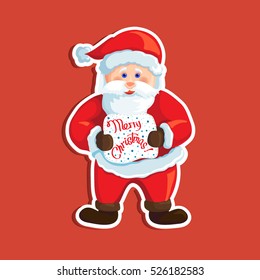 Santa Claus on red background. Vector