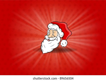 santa claus on the red background