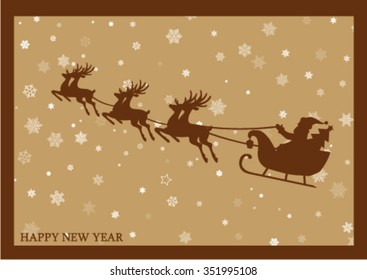 Santa Claus on a reindeer sleigh