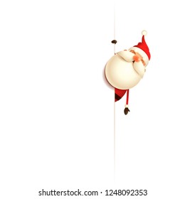 Santa Claus on right side of billboard - isolated white background