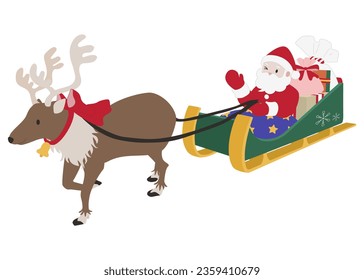Santa Claus on a sled, vector illustration