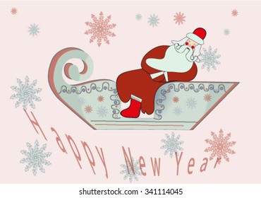 Santa Claus on a sledge