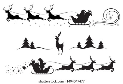 16,317 Santa sleigh silhouette Images, Stock Photos & Vectors ...
