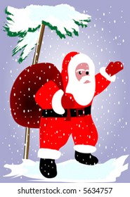 santa claus on snow