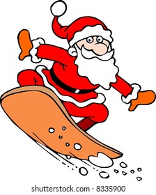 Santa Claus on the Snowboard