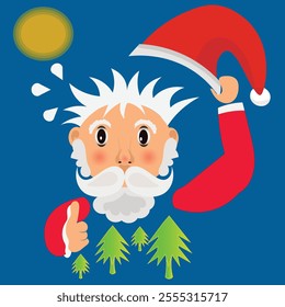 santa claus on a sunny day vector illustration graphic design clean unique latest 2024