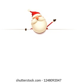 Santa Claus on top of billboard - isolated on white background