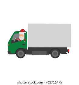 Santa Claus on a truck, vector illustration design. Santa Claus collection.