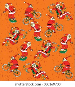 Santa Claus on vacation.Happy New Year Set.