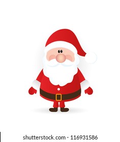 Santa claus on white background. Vector illustration for retro christmas card.