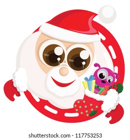 Santa claus on white background. Vector illustration